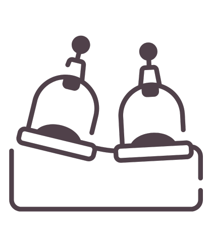 Icono con dos ventosas para acupuntura estética.